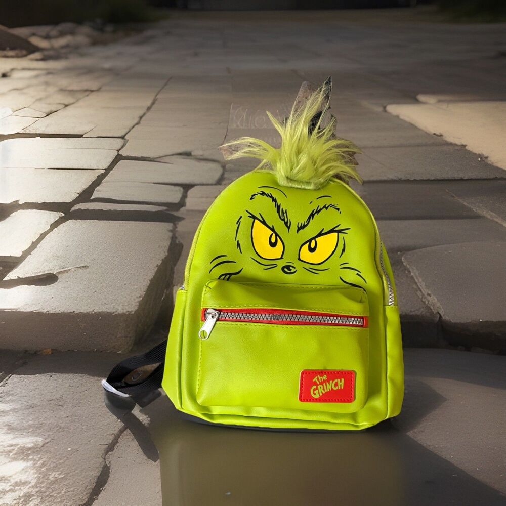 Dr. Seuss The Grinch 10" Mini Backpack Purse Lady Travel Bag New